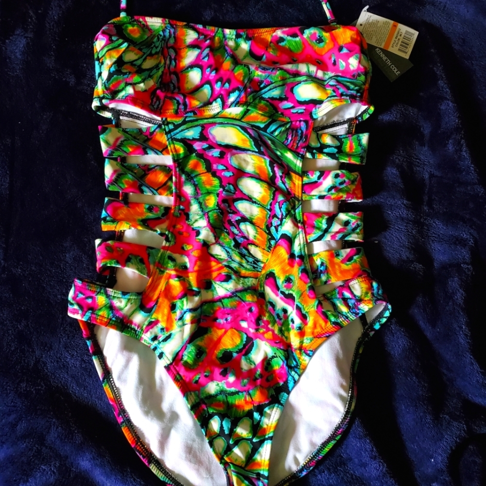 Butterfly 1 piece Swimsuit Kenneth Cole NWT size S